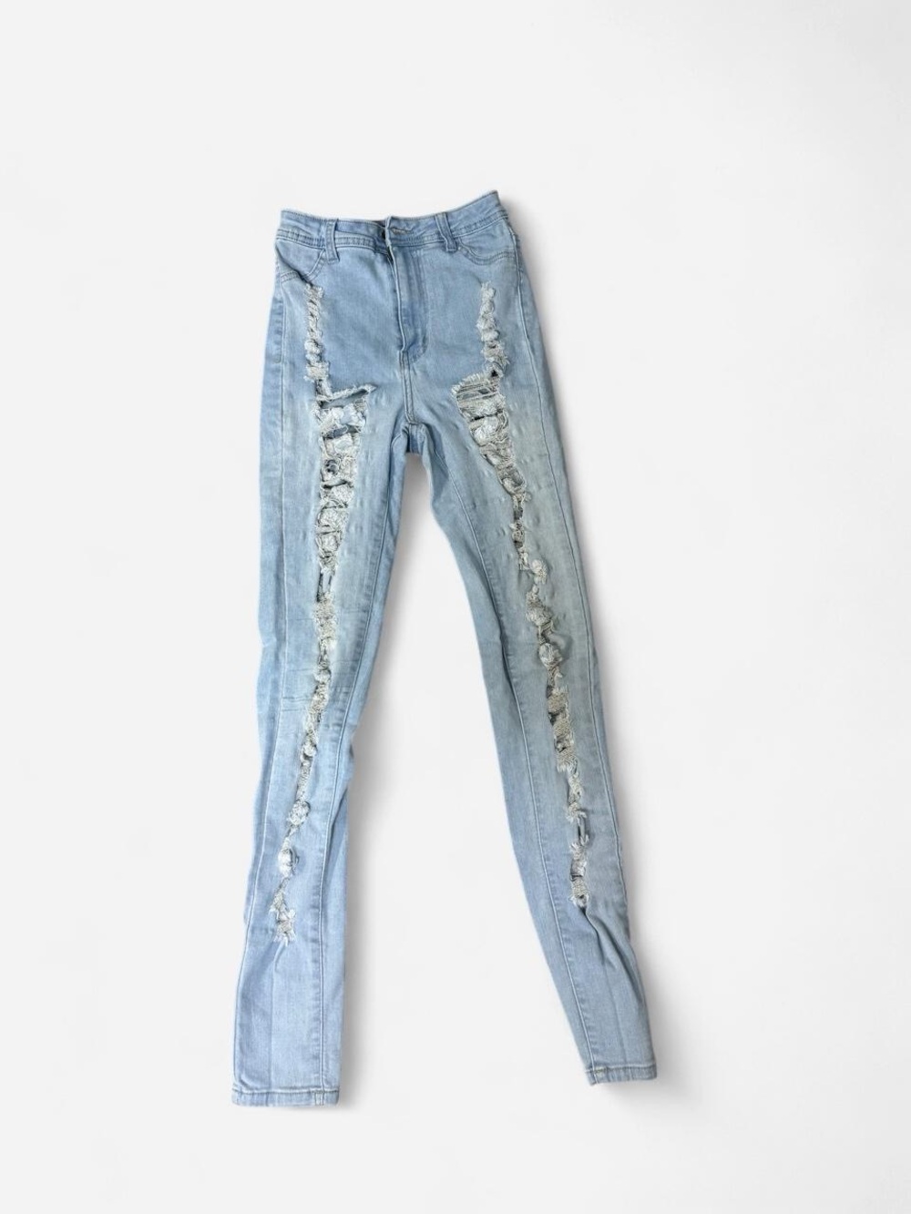 Women's Light Blue Ripped Skinny Jeans
